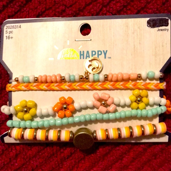 Peach & Mint Smile Bracelets - Picture 1 of 3